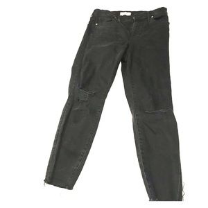 Madewell distressed high rise skinny jeans (black)